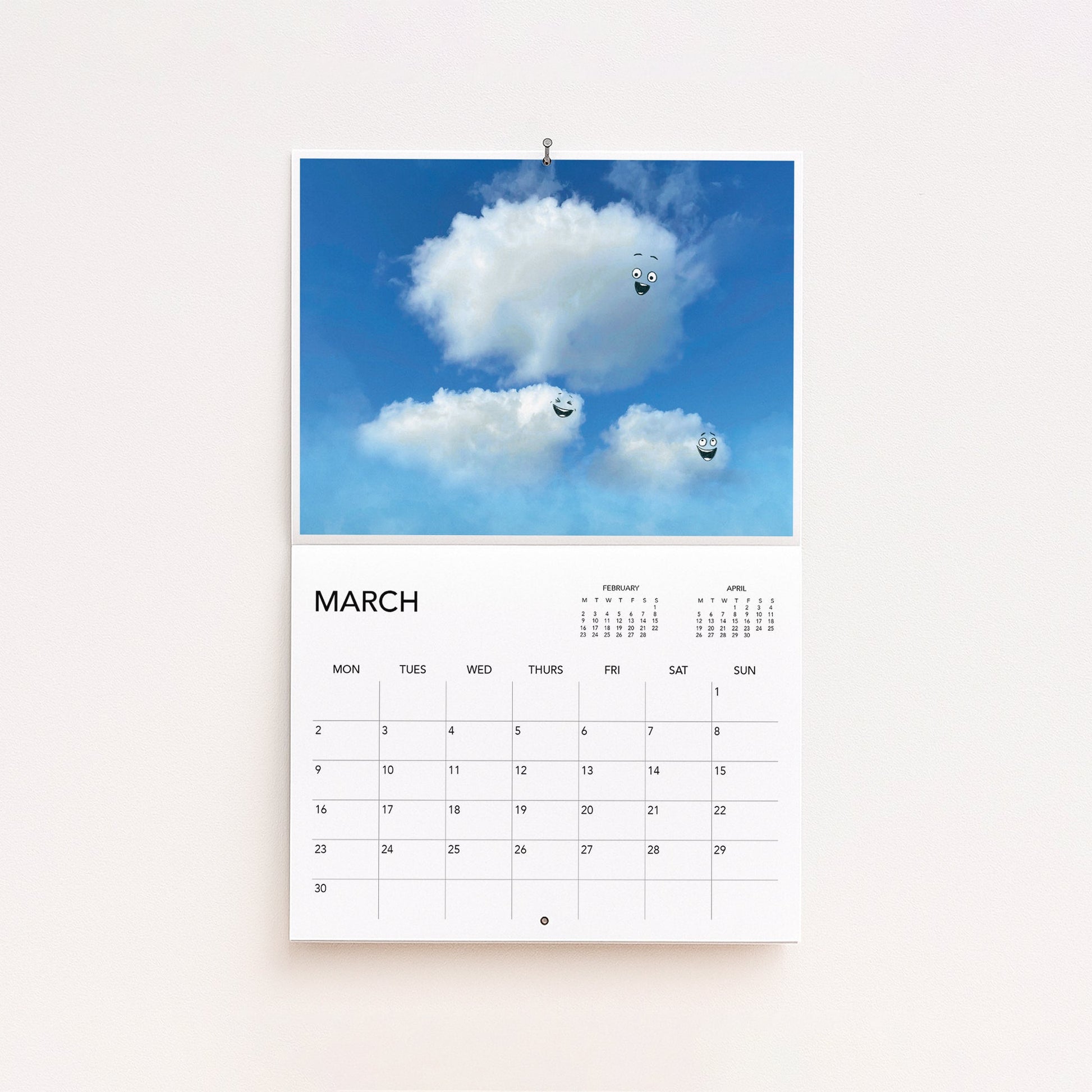 Calendar with March 2026 on a white background