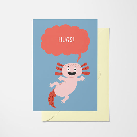 Axolotl Hugs - Greeting-Card