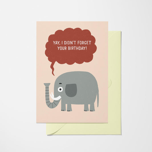 Elephant - Birthday Greeting Card