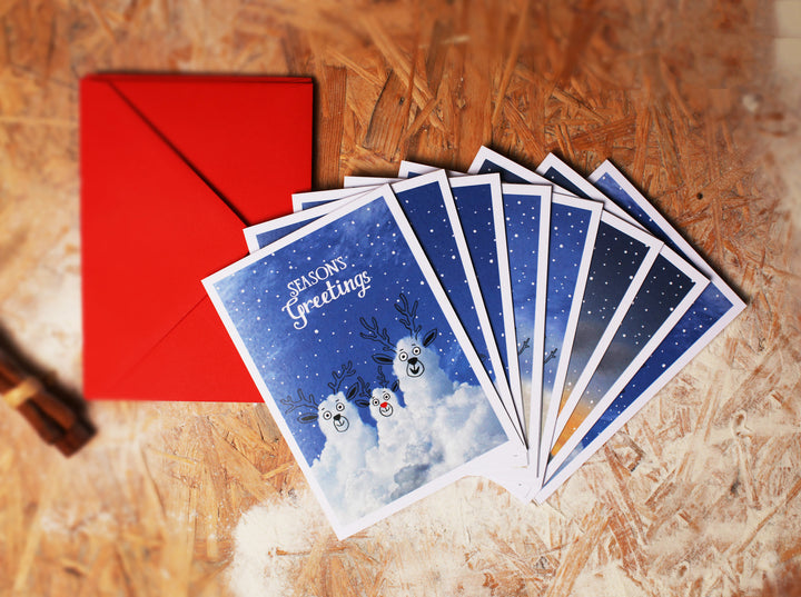 Pack of 8, 16 or 24 A Daily Cloud Christmas Cards