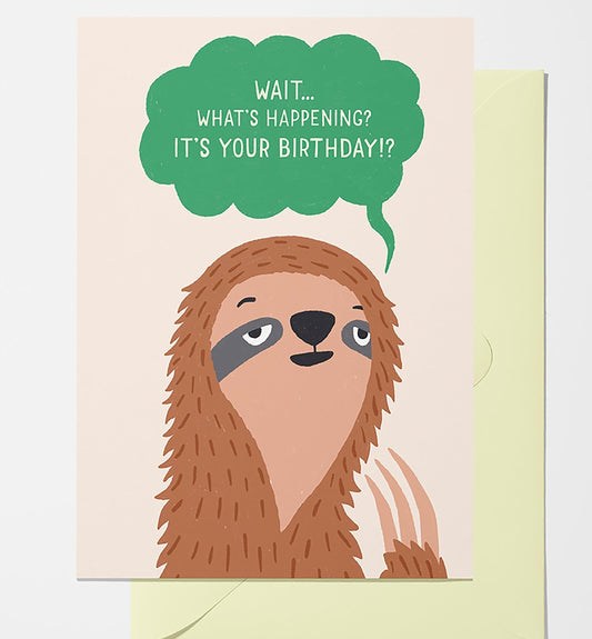 Sloth - Birthday Greeting Card