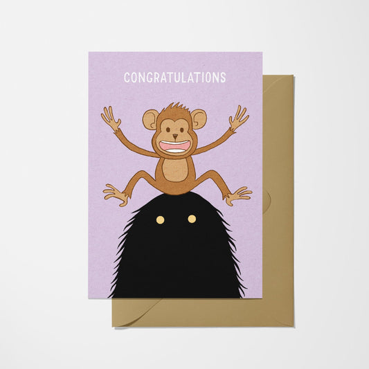 Monkey Congratulations Greeting Card