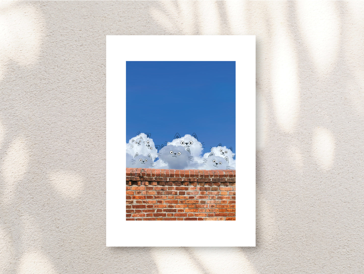 Hand Embossed “Cat Wall” Print by A Daily Cloud