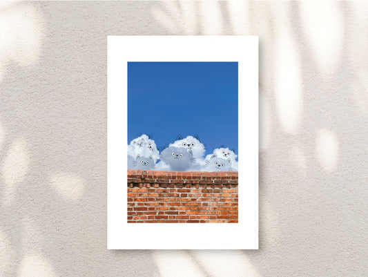 Hand Embossed “Cat Wall” Print by A Daily Cloud