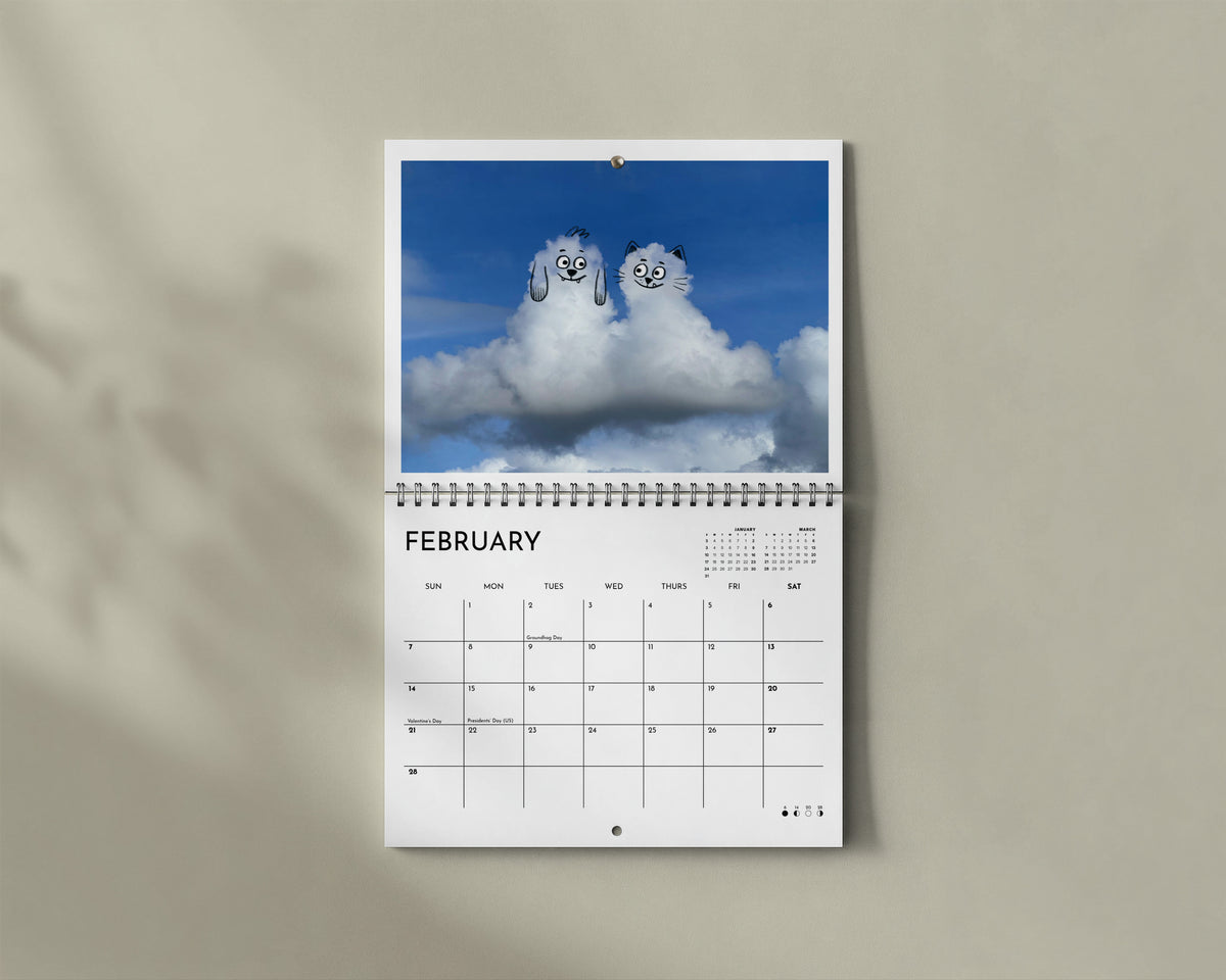 (US/CA) LARGE Wall Calendar 11.7 x 16.5 inches