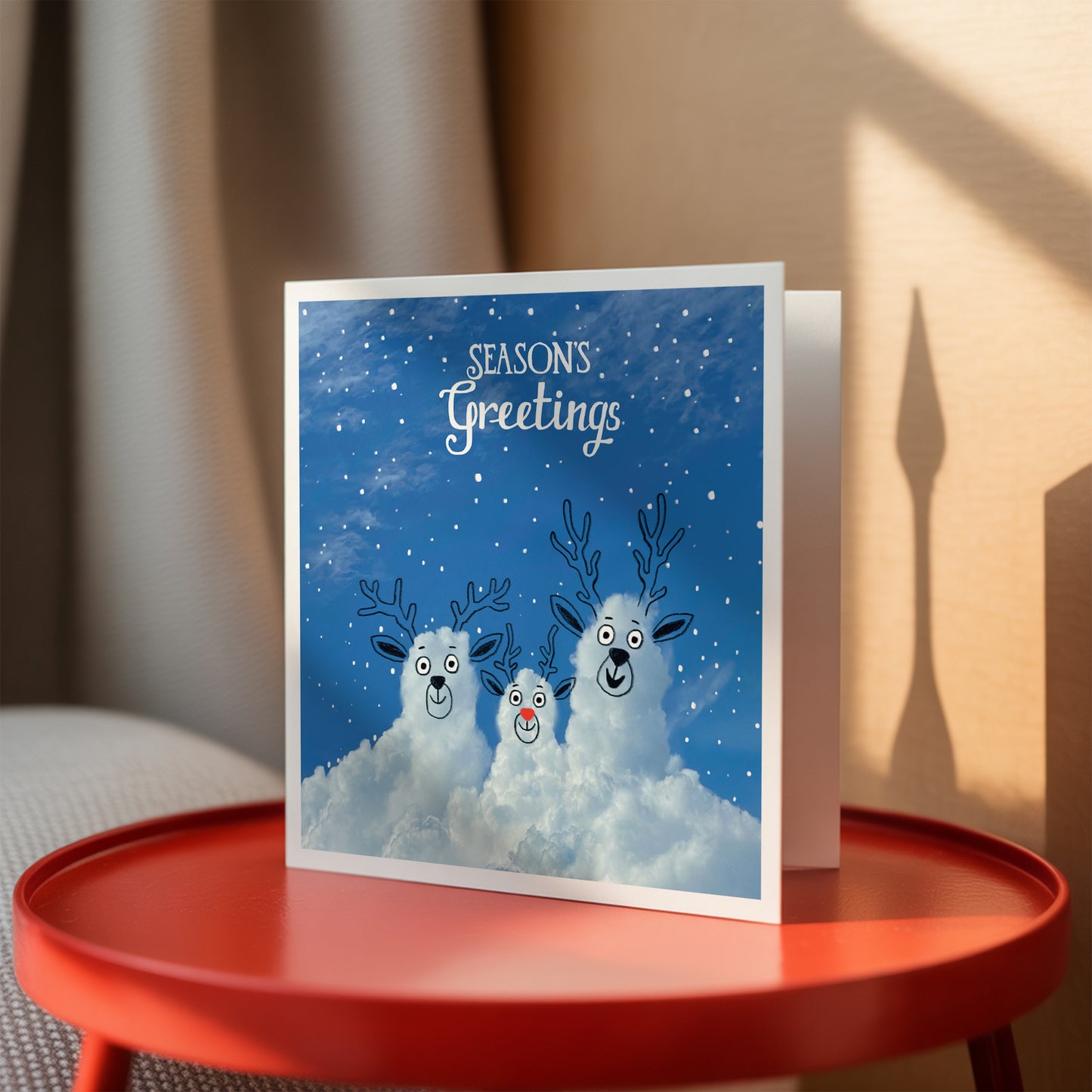 A Daily Cloud Reindeer Christmas Card