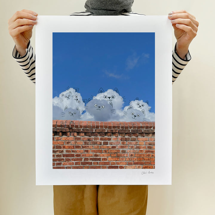 Wall Cats Art Print